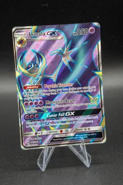 Lunala Gx Ultra Rare Holo Pokemon Sun & Moon Card 141/149 LP Full Art TCG - Image 1