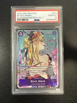 Black Maria Illustration Box Vol.2 OP08-074 One Piece Promo Card Foil PSA 10 JL - Image 1