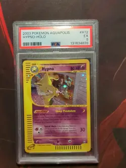 Hypno H12/H32 Aquapolis E-Series Holo Rare Vintage Pokemon Card 2003 PSA 5 Swirl - Image 1