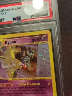 Hypno H12/H32 Aquapolis E-Series Holo Rare Vintage Pokemon Card 2003 PSA 5 Swirl - Image 3
