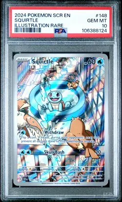 2024 POKEMON SV STELLAR CROWN SCR EN #148/142 SQUIRTLE ILLUSTRATION RARE PSA 10 - Image 1