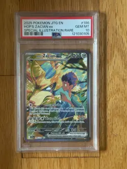 2025 POKEMON JTG SPECIAL ILLUSTRATION RARE #186 HOP'S ZACIAN EX PSA 10 - Image 1