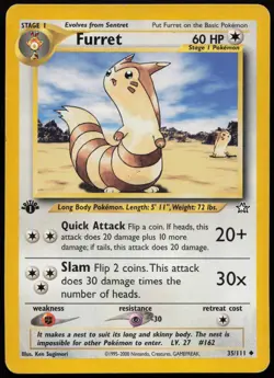 Furret [1st Edition] #35 Neo Genesis Pokemon Card - Image 1