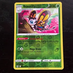 Beautifly 008/196 Pokemon Lost Origin Sword & Shield Reverse Holo Rare Card NM - Image 1