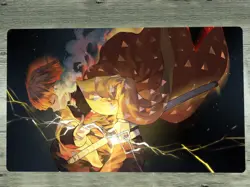 YGOmat Playmat Demon Slayer: Kimetsu no Yaiba Agatsuma Zenitsu TCG Card Game Mat - Image 1