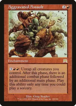 MTG - Aggravated Assault - Onslaught - NM - Vintage - GeeksChest - Image 1