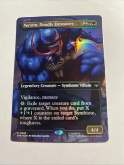 Venom, Deadly Devourer (Borderless) - Marvel's Spider-Man Foil MTG + Bonus Rare! - Image 1