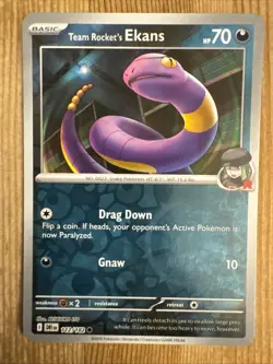 Team Rocket’s Ekans 112/182 Reverse Holo Common Pokemon Destined Rivals NM - Image 1