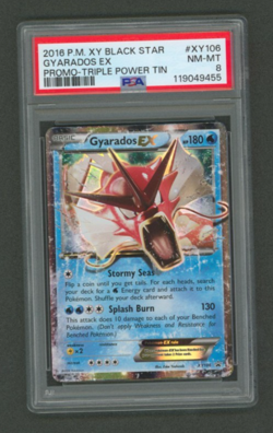 2016 Pokemon XY Triple Power Tin #XY106 Gyarados EX BSP Promo PSA 8 - Image 1