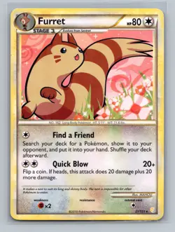 Pokemon TCG Furret 21/123 HeartGold SoulSilver Normal MP - Image 1