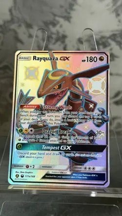 Rayquaza GX 177A/168 Hidden Fates Shiny Full Art Promo Pokemon - STANDARD SIZE - Image 3