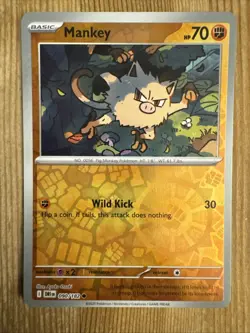 Mankey 090/182 Reverse Holo Pokemon TCG: Destined Rivals Near Mint (NM) - Image 1