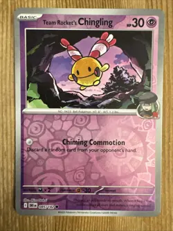 Team Rocket’s Chingling 085/182 Reverse Holo Common Pokemon Destined Rivals NM - Image 1