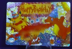 POKEMON POCKET MONSTERS VENDING PRISM STICKER 354 HAPPY BIRTHDAY CHARMANDER - Image 1