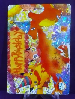 POKEMON POCKET MONSTERS VENDING PRISM STICKER 354 HAPPY BIRTHDAY CHARMANDER - Image 2