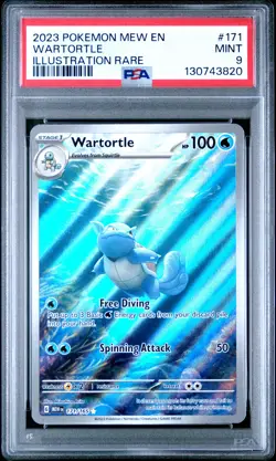 2023 POKEMON MEW EN-151 ILLUSTRATION RARE #171 WARTORTLE PSA 9 - Image 1