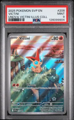2025 POKEMON SVP EN-SV BLACK STAR PROMO #208 VICTINI PSA 9 - Image 1