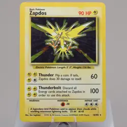 Pokemon TCG - Zapdos 16/102 Base Set Holo Rare WOTC 1999 - Indent - Image 2