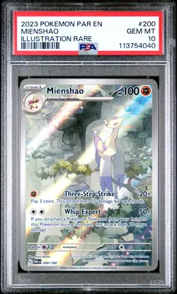 2023 POKEMON PAR EN-PARADOX RIFT ILLUSTRATION RARE #200 MIENSHAO PSA 10 - Image 1