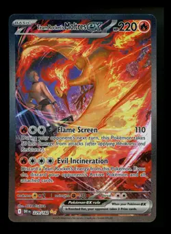 Team Rocket's Moltres ex 229/182 Destined Rivals 2025 SIR Holo Pokemon Card TCG - Image 1