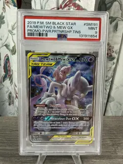 Mewtwo and Mew GX Tag Team Full Art Textured Promo Card SM191 - Image 1