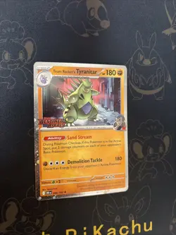 Pokemon TCG Team Rockets Tyranitar Card 096/182 Destined Rivals Stamped - Image 1