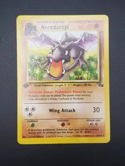 Pokemon TCG Aerodactyl Fossil 1st Edition Non-Holo Rare Card 16/62 LP Vintage - Image 1