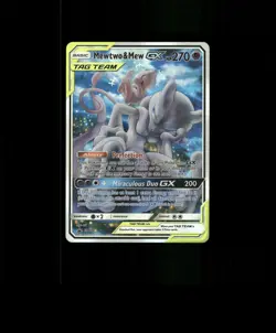 Fan-Art READ DESCRIPTION BELOW HOLO Mewtwo Card Mew Pokemon Card p1 - Image 1