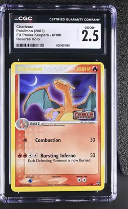 CGC 2.5 Charizard 2007 EX Power Keepers 6/108 Reverse Holo Stamped Pokemon Card - Image 1