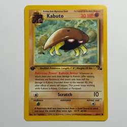 Pokemon TCG Kabuto Fossil 1st Edition #50/62 WOTC Vintage 1999 - Image 1