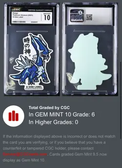 2021 B-Side Label Pokemon Stickers DIALGA 🐉 CGC 10 Graded - Image 3