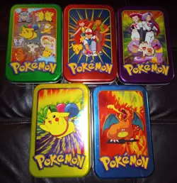 2000 Topps Pokemon TV Animation Edition Tin Toppers Full Set With All 5 Tins - Image 1
