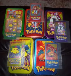 2000 Topps Pokemon TV Animation Edition Tin Toppers Full Set With All 5 Tins - Image 3
