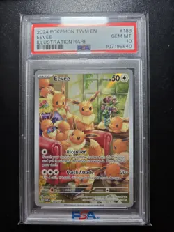 Pokemon TCG Eevee 188/167 Twilight Masquerade IR PSA 10 - Image 2