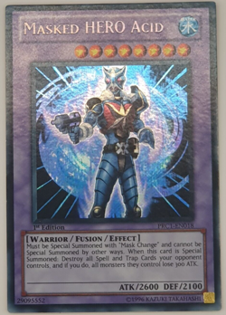 Masked Hero Acid - PRC1-EN018 - Secret Rare 1st Edition Yugioh - Image 1