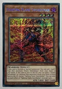 Fighting Flame Swordsman MP24-EN132 (NM) Prismatic Secret Rare 1st Edition TCG - Image 1