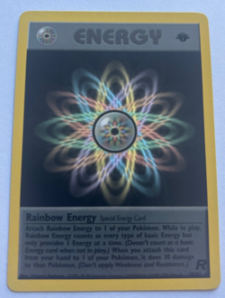 Rainbow Energy 80/82 1st Edition Non Holo WOTC Team Rocket Pokemon Card LP - Image 1