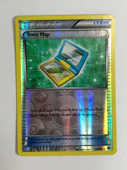 Pokemon Card BREAKthrough Reverse Holographic Town Map 150/162 Moderately Played - Image 1