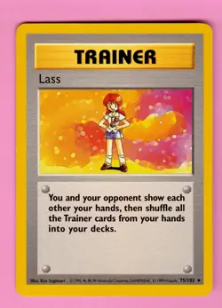 Pokemon Base Set Lass 75/102 Shadowless Trainer 1999 WOTC Rare - Image 1
