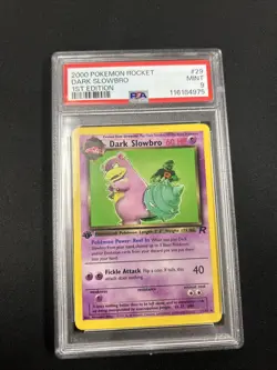 Pokemon Rocket 1st Edition DARK SLOWBRO NON HOLO 29/82 PSA 9 Mint Pokemon - Image 1