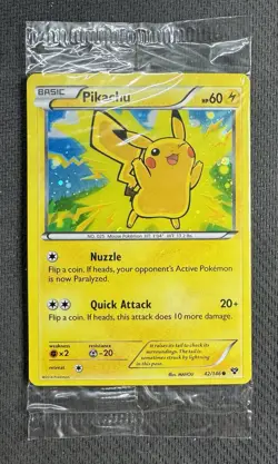 2014 Pikachu 42/146 Holo Factory Sealed Lego Movie Promo Cards - Image 1