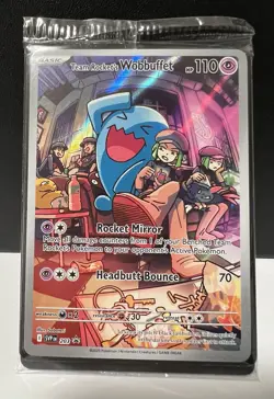 Team Rocket's Wobbuffet 203 - Pokemon TCG Scarlet & Violet Promo Card Sealed - Image 1