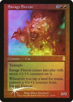 Odyssey MTG FOIL Savage Firecat Magic - Image 1