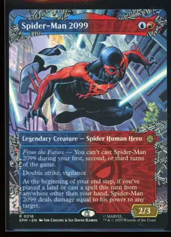 Spider-Man 2099 Borderless 2025 Magic: The Gathering Marvel's Spider-Man #216 R - Image 1