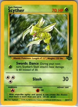 Scyther 26/64 Non Holo Jungle - Pokemon Card - NM - Image 1