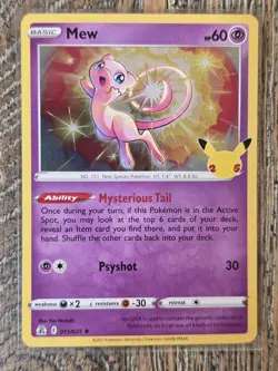 Mew 011/025 Holo Rare Celebrations Pokemon Card Near Mint - Image 1