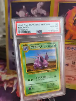 Pokemon Card Japanese Vending expansion sheet 1998 glossy PSA 10 Nidorino - Image 1
