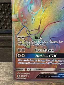 Pokemon TCG Tauros GX Sun & Moon Base Set 156/149 Holo Secret Rare NM - Image 4