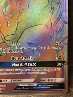 Pokemon TCG Tauros GX Sun & Moon Base Set 156/149 Holo Secret Rare NM - Image 5