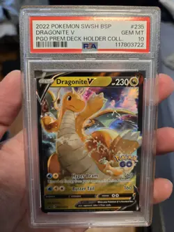 PSA 10 Dragonite V SWSH235 Promo Pokemon Go Premium Deck Holder Collection - Image 1